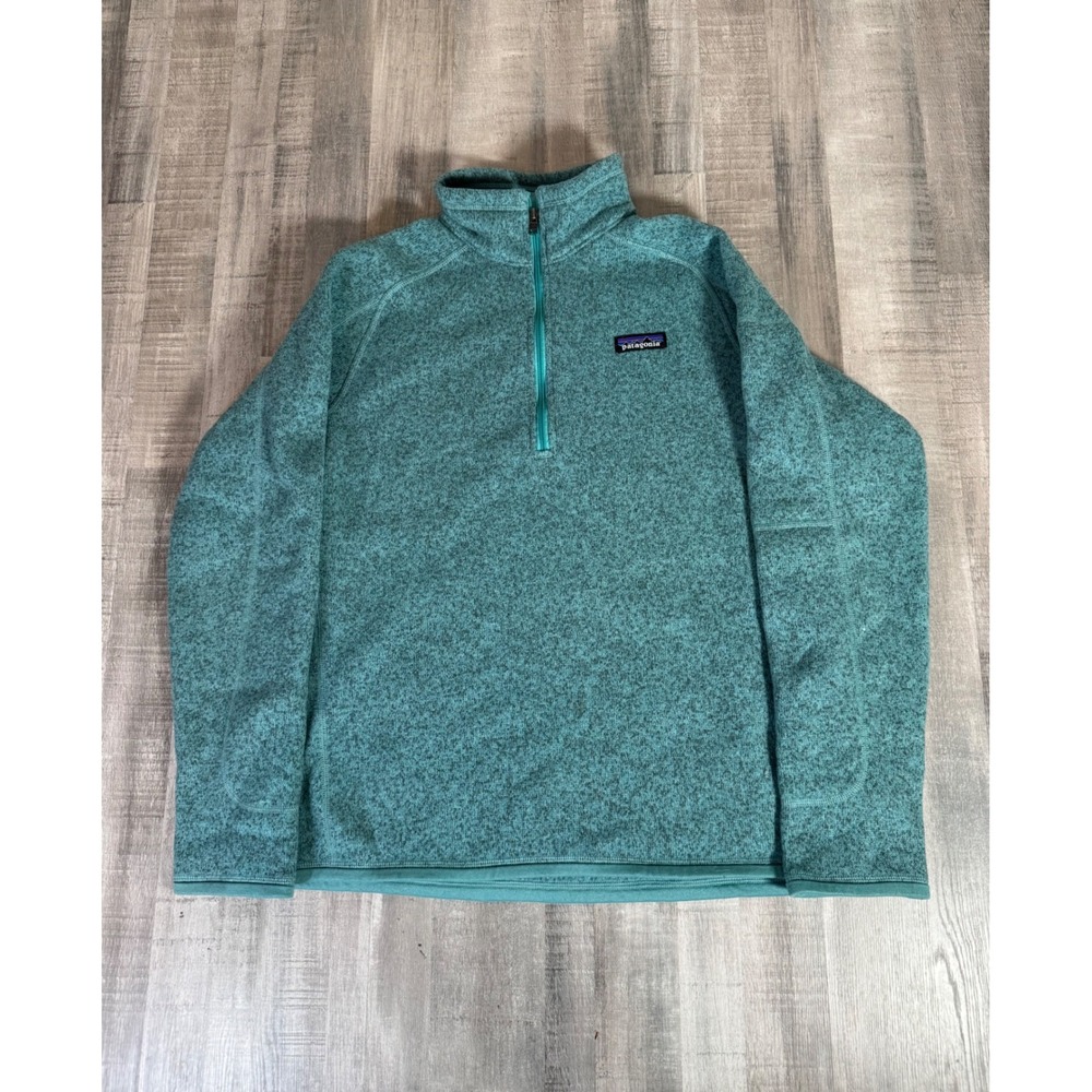 Patagonia Better Sweater Womens Large Teal Heather 1/4 Zip Fleece Pullover